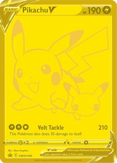 Pikachu V - SWSH145 card art