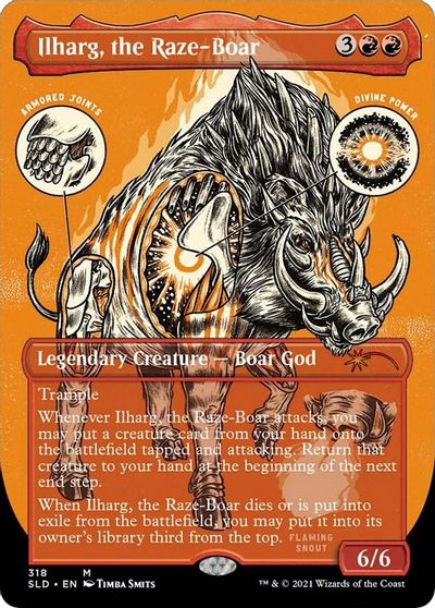 Ilharg, the Raze-Boar (Foil Etched) card art