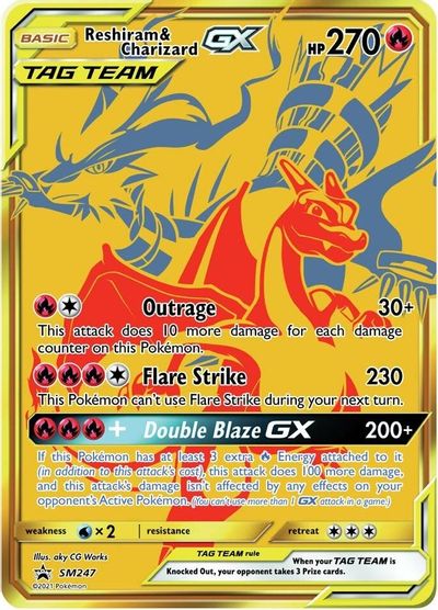 Reshiram & Charizard GX - SM247 card art