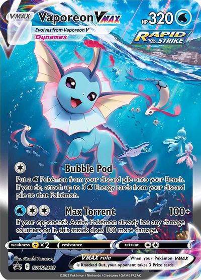 Vaporeon VMAX - SWSH182 card art