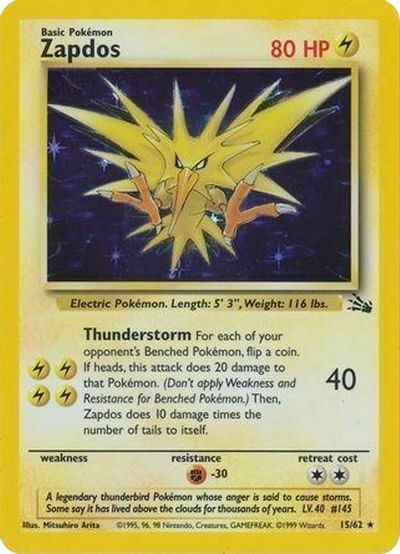 Zapdos - 15/62 (Cosmos Holo) card art