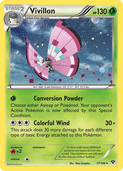 Vivillon - 17/146 (Cosmos Holo) card art