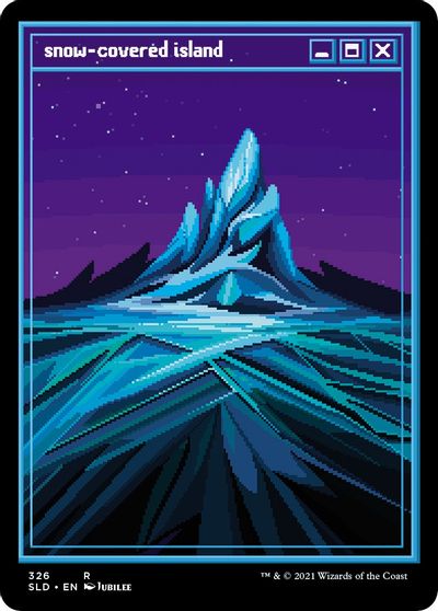 Snow-Covered Island (PixelSnowLands.jpg) card art