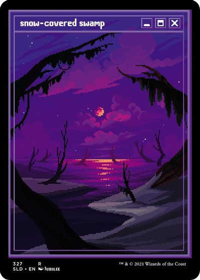 Snow-Covered Swamp (PixelSnowLands.jpg) card art