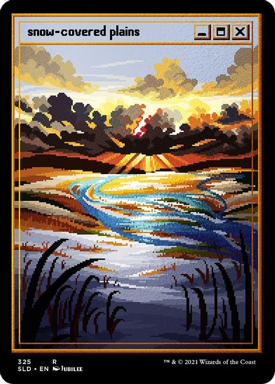 Snow-Covered Plains (PixelSnowLands.jpg) (Foil Etched) card art