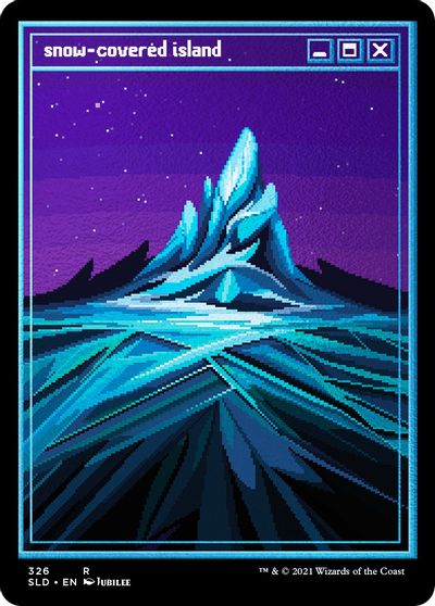 Snow-Covered Island (PixelSnowLands.jpg) (Foil Etched) card art
