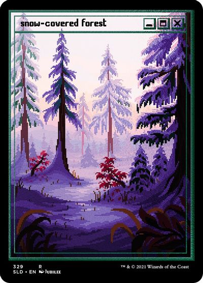 Snow-Covered Forest (PixelSnowLands.jpg) (Foil Etched) card art