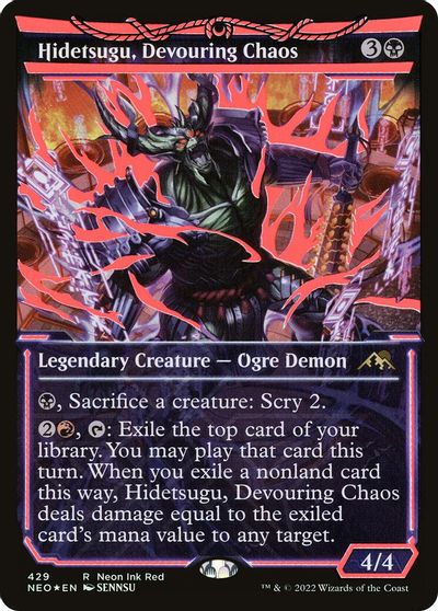 Hidetsugu, Devouring Chaos (Neon Red) card art