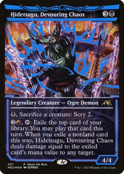 Hidetsugu, Devouring Chaos (Neon Blue) card art