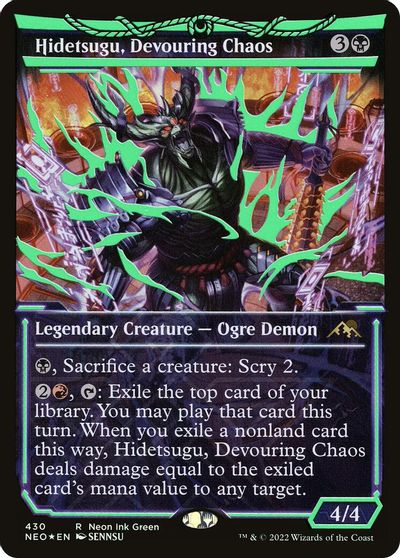Hidetsugu, Devouring Chaos (Neon Green) card art