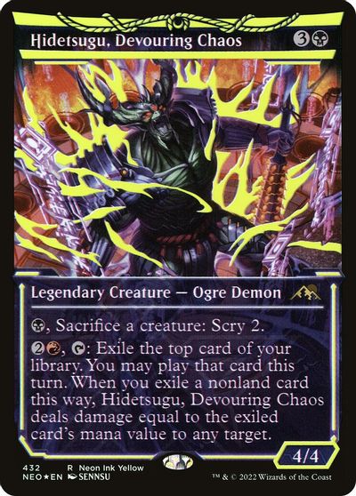 Hidetsugu, Devouring Chaos (Neon Yellow) (WPN Exclusive) card art