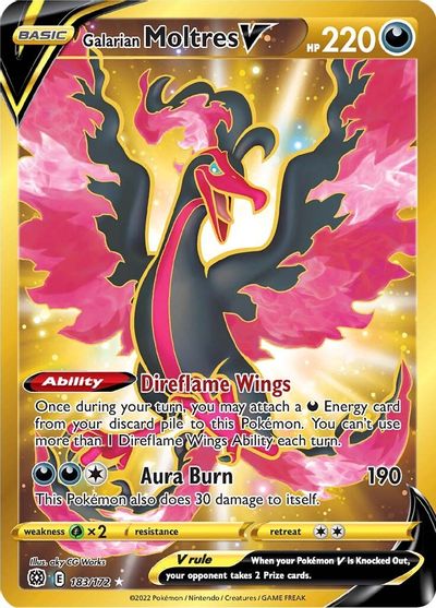 Galarian Moltres V (Secret) card art