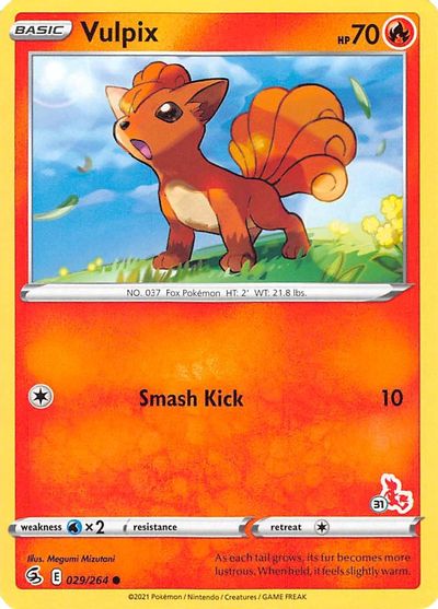 Vulpix - 029/264 (#31 Cinderace Stamped) card art
