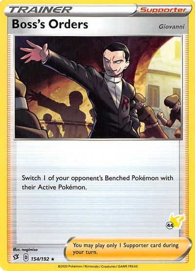 Boss's Orders - 154/192 (#44 Pikachu Stamped) card art
