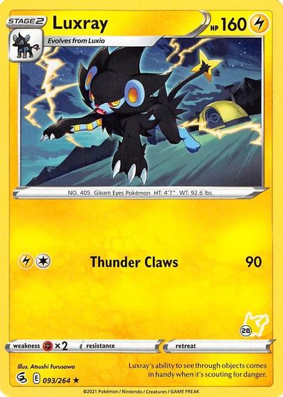 Luxray - 093/264 (#28 Pikachu Stamped) card art