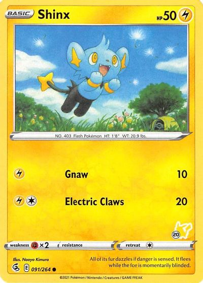 Shinx - 091/264 (#20 Pikachu Stamped) card art