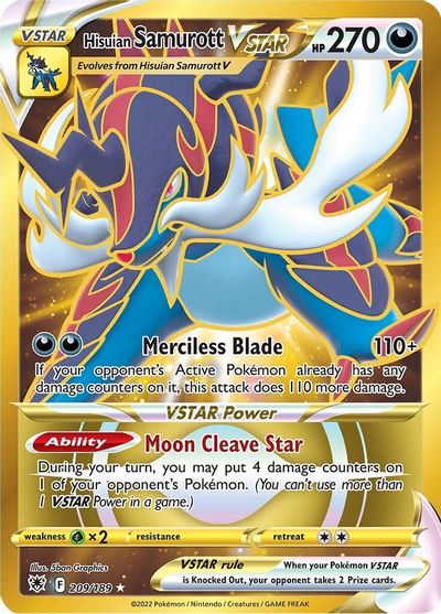 Hisuian Samurott VSTAR (Secret) (209) card art