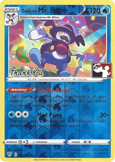 Galarian Mr. Rime - 036/189 (Pokemon League) [Thank You] card art