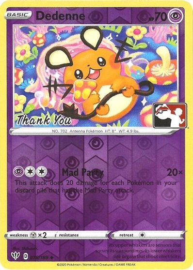 Dedenne - 78/189 (Pokemon League) [Thank You] card art