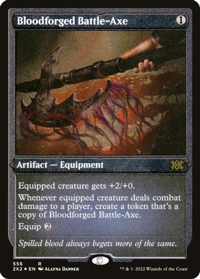 Bloodforged Battle-Axe (Foil Etched) card art