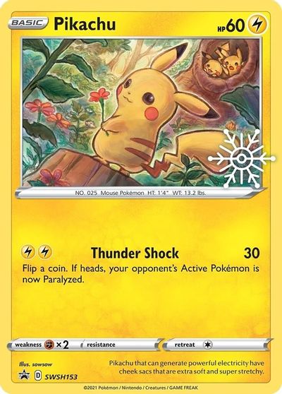Pikachu - SWSH153 (Holiday Calendar) card art