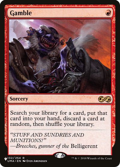 Gamble card art