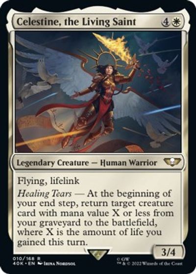 Celestine, the Living Saint (Surge Foil) card art