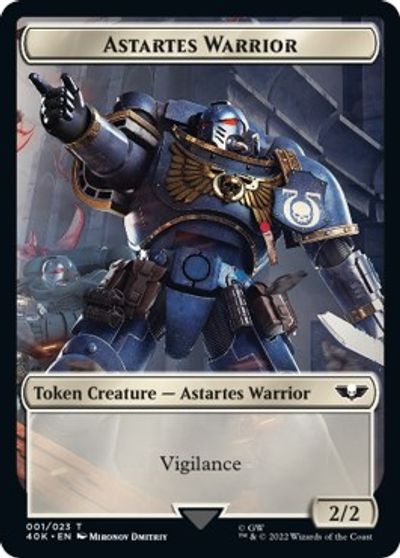 Astartes Warrior (001) // Cherubael Double-Sided Token (Surge Foil) card art