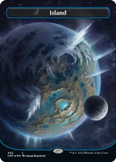 Island (492) (Borderless) (Galaxy Foil) card art