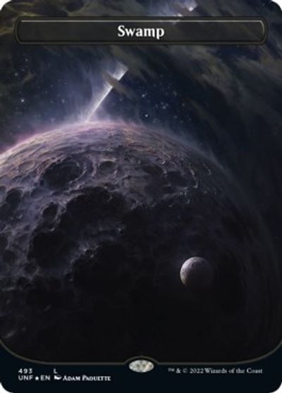 Swamp (493) (Borderless) (Galaxy Foil) card art