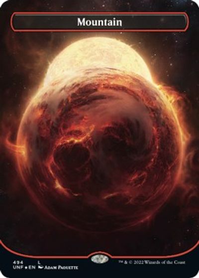 Mountain (494) (Borderless) (Galaxy Foil) card art