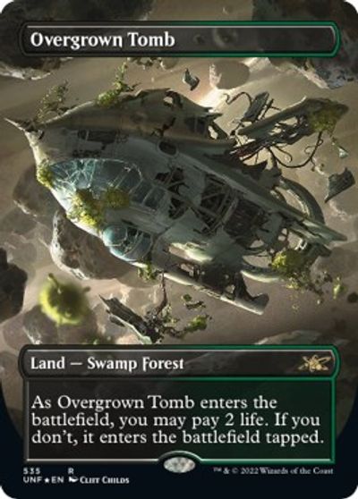 Overgrown Tomb (Borderless) (Galaxy Foil) card art