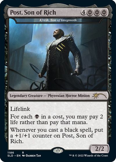 Post, Son of Rich - K'rrik, Son of Yawgmoth (Post Malone) card art