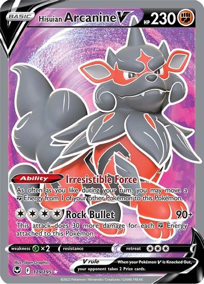 Hisuian Arcanine V (Full Art) card art