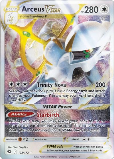 Arceus VSTAR - 123/172 (Metal Card) card art