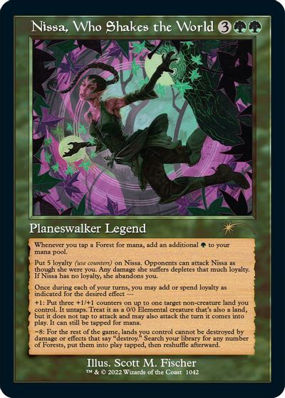 Nissa, Who Shakes the World (Retro Frame) card art