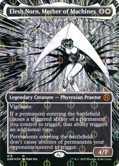 Elesh Norn, Mother of Machines (Borderless) (Step-and-Compleat Foil) card art