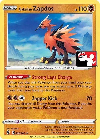 Galarian Zapdos - 082/203 card art