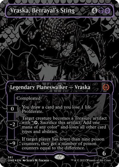 Vraska, Betrayal's Sting (Oil Slick Raised Foil) card art