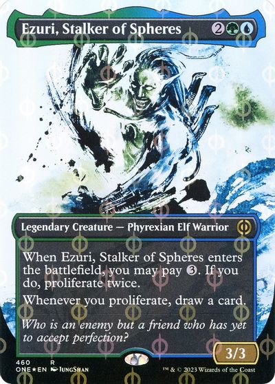 Ezuri, Stalker of Spheres (Showcase) (Step-and-Compleat Foil) card art