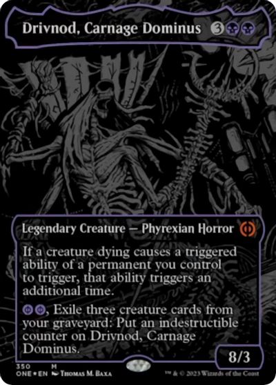 Drivnod, Carnage Dominus (Oil Slick Raised Foil) card art
