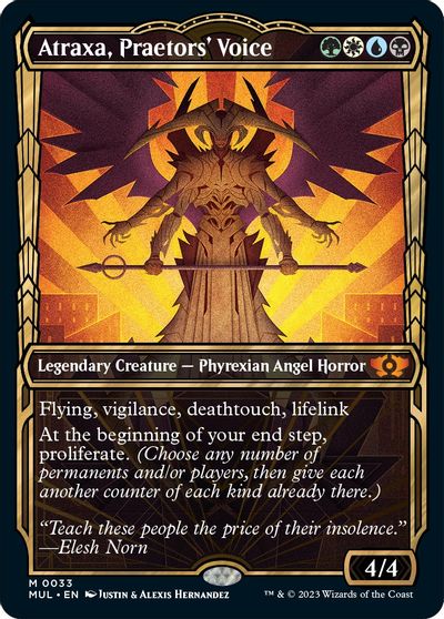 Atraxa, Praetors' Voice card art