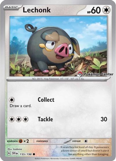 Lechonk (Pokemon Center Exclusive) card art