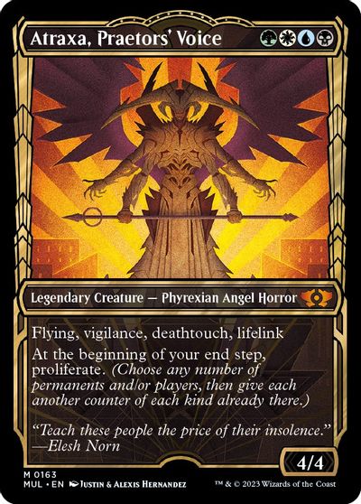 Atraxa, Praetors' Voice (Halo Foil) card art