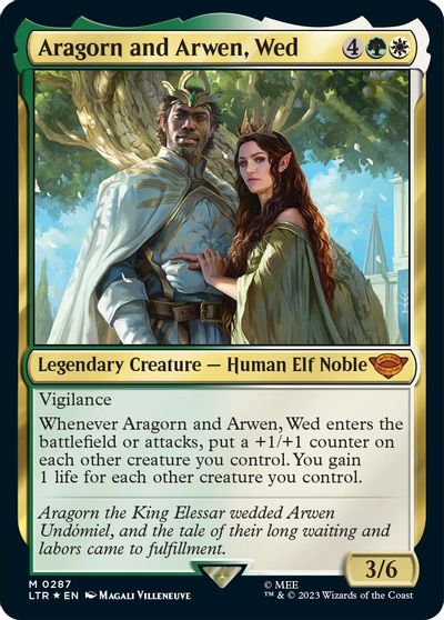 Aragorn and Arwen, Wed card art
