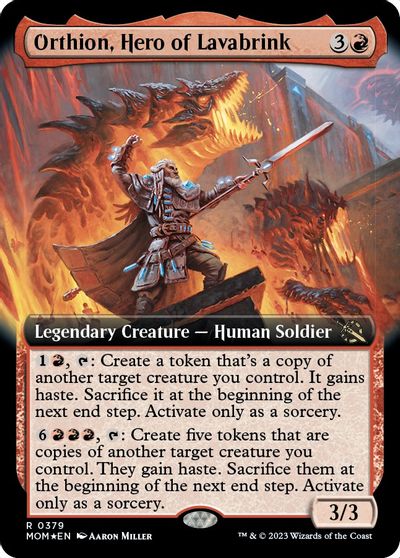 Orthion, Hero of Lavabrink (Extended Art) card art