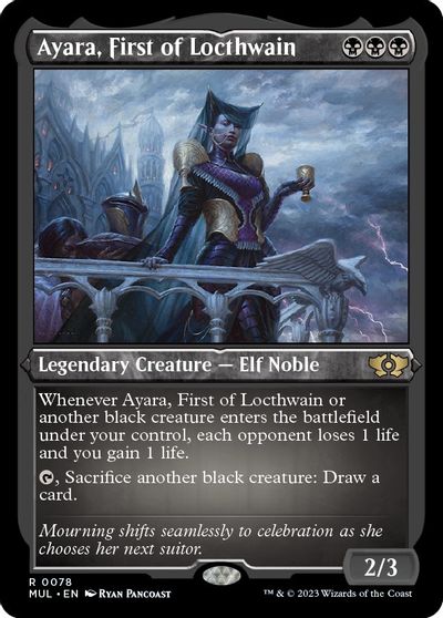 Ayara, First of Locthwain (Foil Etched) card art