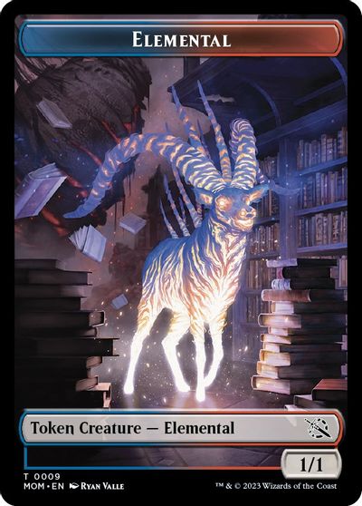 Elemental (0009) // Emblem - Wrenn and Realmbreaker Double-Sided Token card art