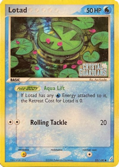 Lotad - 055/100 (EX Crystal Guardians Reverse Holofoil) card art