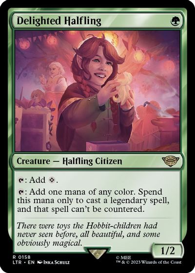Delighted Halfling card art